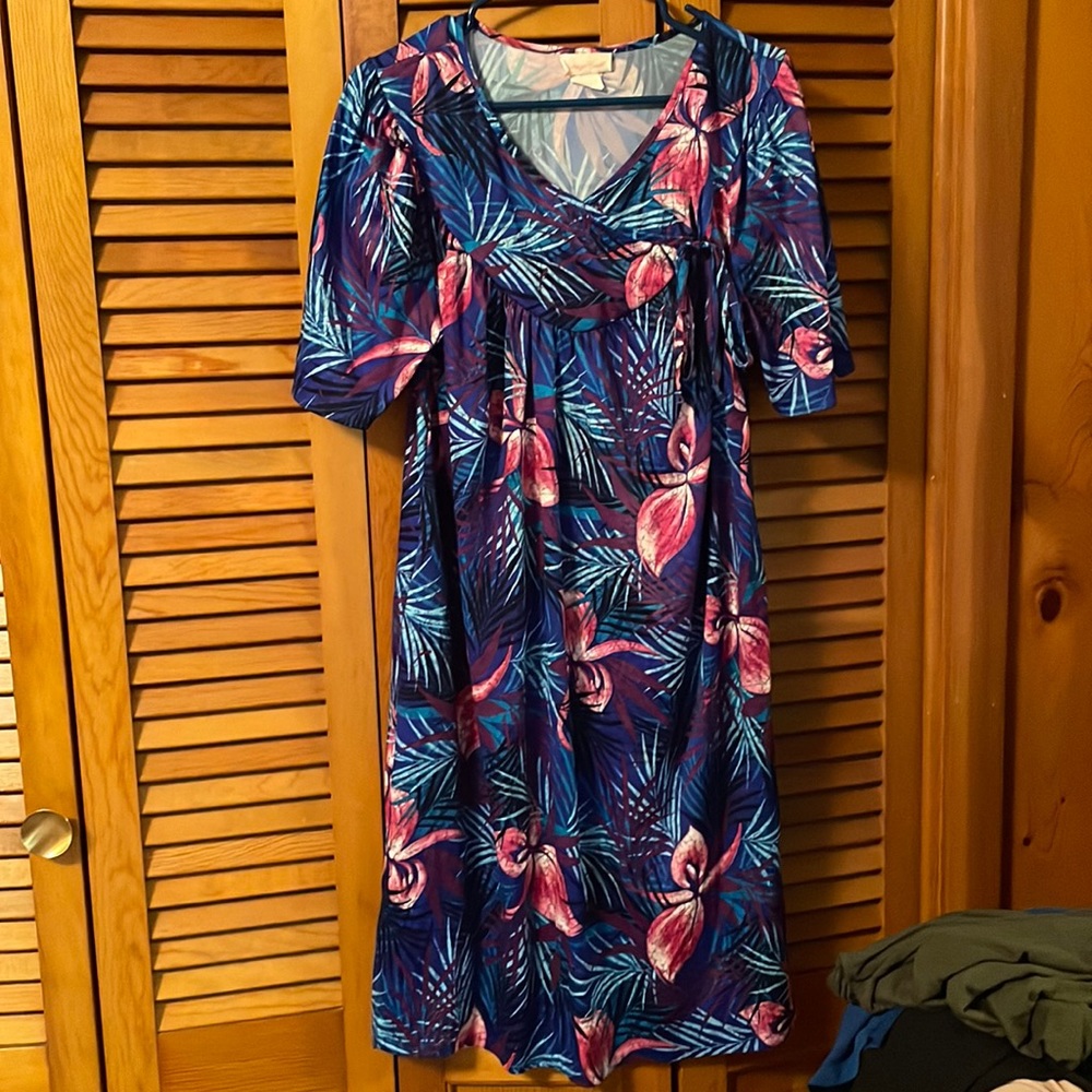 Carriage Court, M, retro house coat, dress, or nightgown